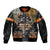 Father's Day Skull Deer Hunting Sleeve Zip Bomber Jacket Best Buckin Dad Ever