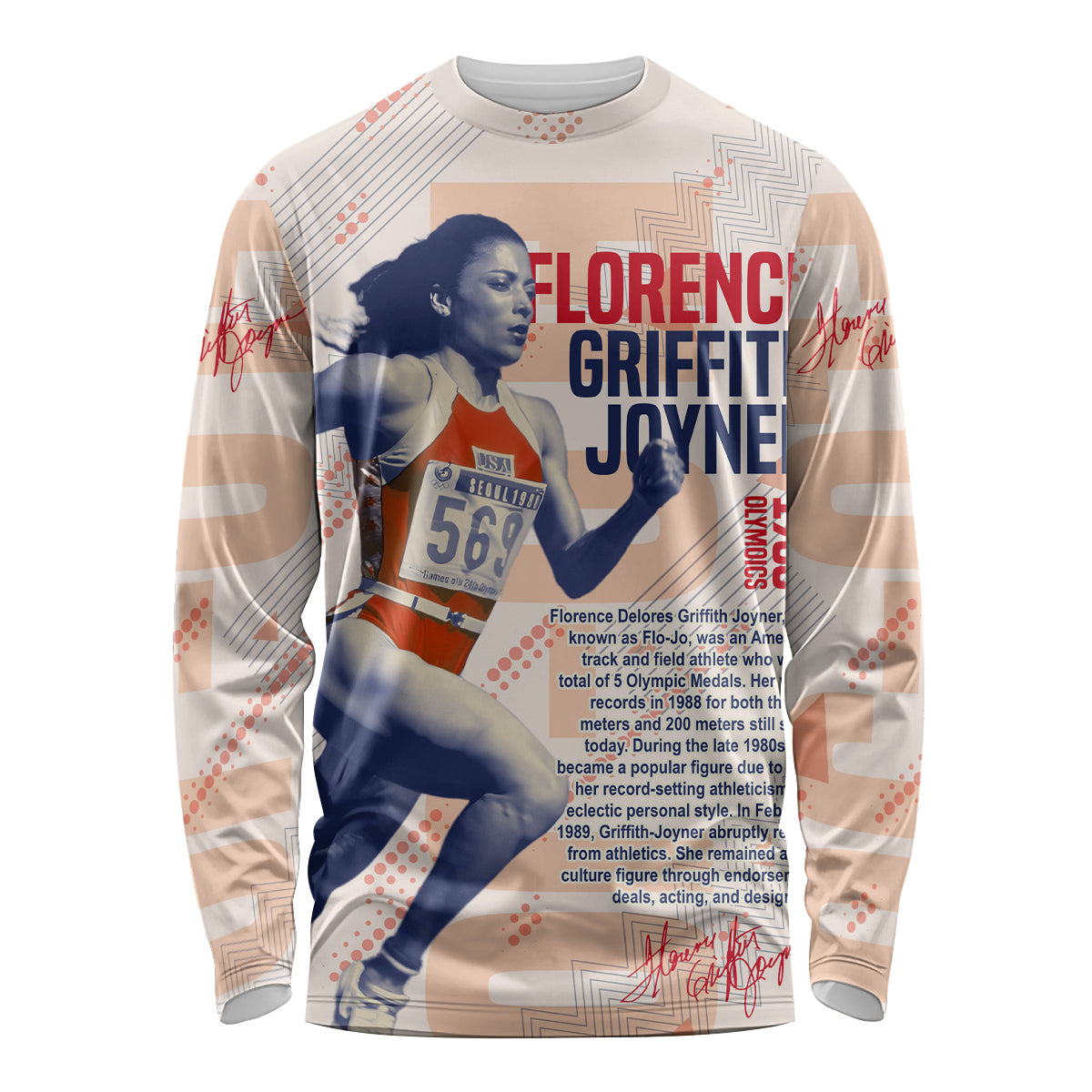 The Phenomenal Woman Flo-Jo Long Sleeve Shirt 1988 - Wonder Print Shop