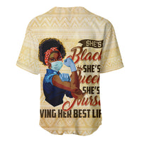 Beige baseball jersey back with nurse graphic and short sleeves