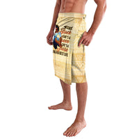 Lavalava skirt side view with front graphic and zigzag print