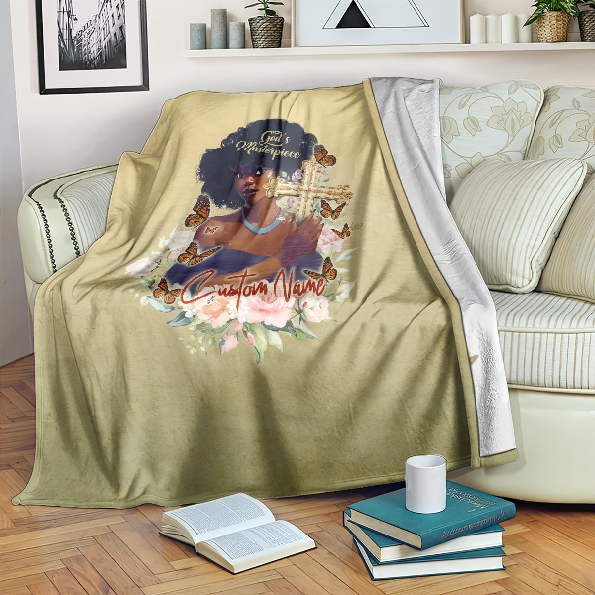 Personalized I Am God's Masterpiece Blanket African Women