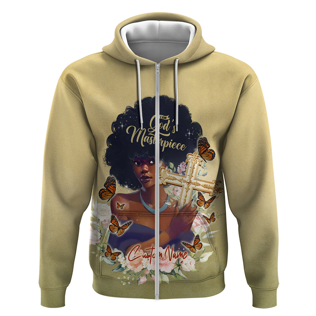 Personalized I Am God's Masterpiece Zip Hoodie African Women - Wonder Print Shop