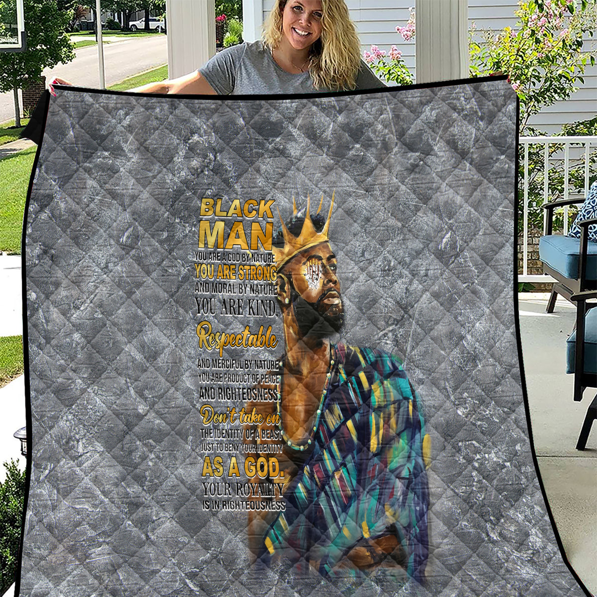 Black Man Africa Quilt Naturally King