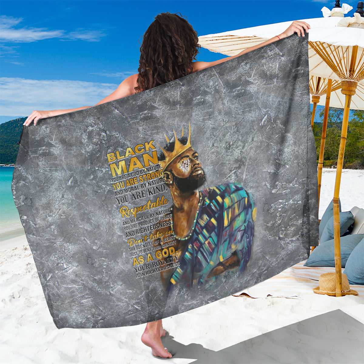 Black Man Africa Sarong Naturally King - Wonder Print Shop