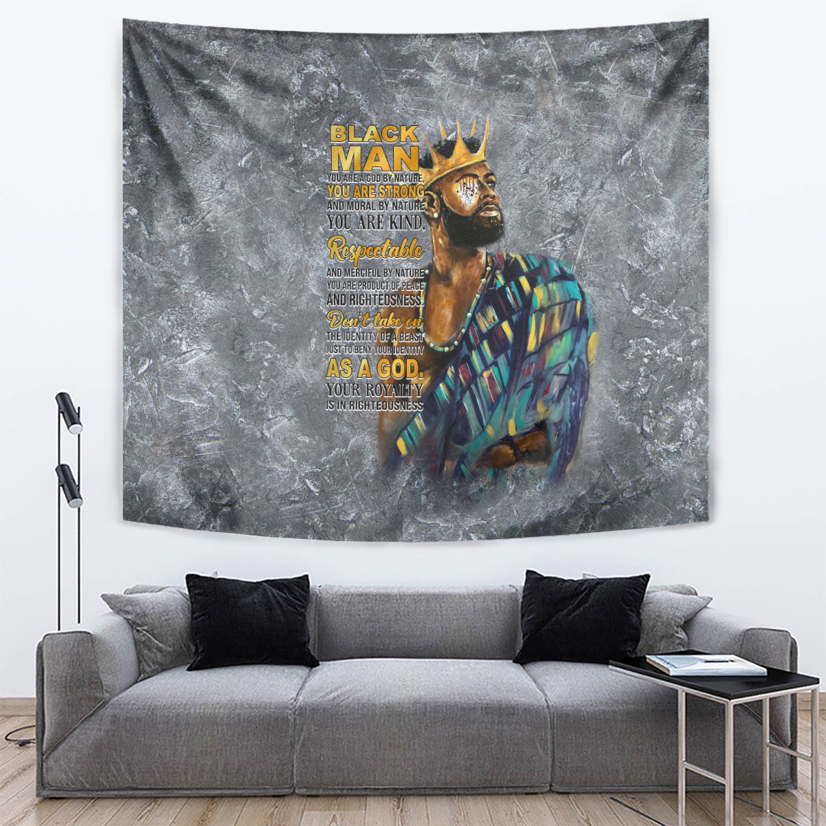 Black Man Africa Tapestry Naturally King