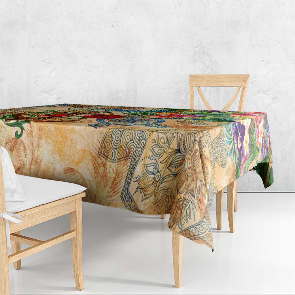 Anguilla Tablecloth Geographic Coordinate Anchor - Turlte Tropical