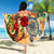 Aruba Beach Blanket Geographic Coordinate Anchor - Turlte Tropical