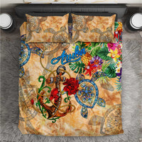 Aruba Bedding Set Geographic Coordinate Anchor - Turlte Tropical