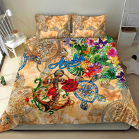 Aruba Bedding Set Geographic Coordinate Anchor - Turlte Tropical