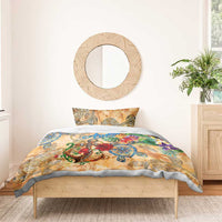 Aruba Bedding Set Geographic Coordinate Anchor - Turlte Tropical