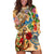 Aruba Hoodie Dress Geographic Coordinate Anchor - Turlte Tropical