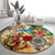 Aruba Round Carpet Geographic Coordinate Anchor - Turlte Tropical