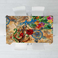 Aruba Tablecloth Geographic Coordinate Anchor - Turlte Tropical