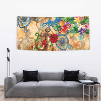 Aruba Tapestry Geographic Coordinate Anchor - Turlte Tropical