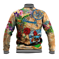 Bermuda Baseball Jacket Geographic Coordinate Anchor - Turlte Tropical