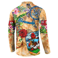 Bermuda Button Sweatshirt Geographic Coordinate Anchor - Turlte Tropical