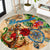 Bermuda Round Carpet Geographic Coordinate Anchor - Turlte Tropical