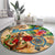 Bermuda Round Carpet Geographic Coordinate Anchor - Turlte Tropical