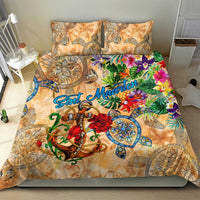 Sint Maarten Bedding Set Geographic Coordinate Anchor - Turlte Tropical