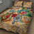 Sint Maarten Quilt Bed Set Geographic Coordinate Anchor - Turlte Tropical