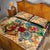 Sint Maarten Quilt Bed Set Geographic Coordinate Anchor - Turlte Tropical