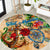 Sint Maarten Round Carpet Geographic Coordinate Anchor - Turlte Tropical