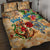 Saint Martin Quilt Bed Set Geographic Coordinate Anchor - Turlte Tropical