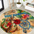 Saint Barthelemy Round Carpet Geographic Coordinate Anchor - Turlte Tropical