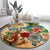 Saint Barthelemy Round Carpet Geographic Coordinate Anchor - Turlte Tropical