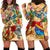 San Andrés and Providencia Hoodie Dress Geographic Coordinate Anchor - Turlte Tropical