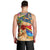 San Andrés and Providencia Men Tank Top Geographic Coordinate Anchor - Turlte Tropical