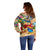 San Andrés and Providencia Off Shoulder Sweater Geographic Coordinate Anchor - Turlte Tropical