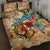 San Andrés and Providencia Quilt Bed Set Geographic Coordinate Anchor - Turlte Tropical