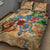 San Andrés and Providencia Quilt Bed Set Geographic Coordinate Anchor - Turlte Tropical