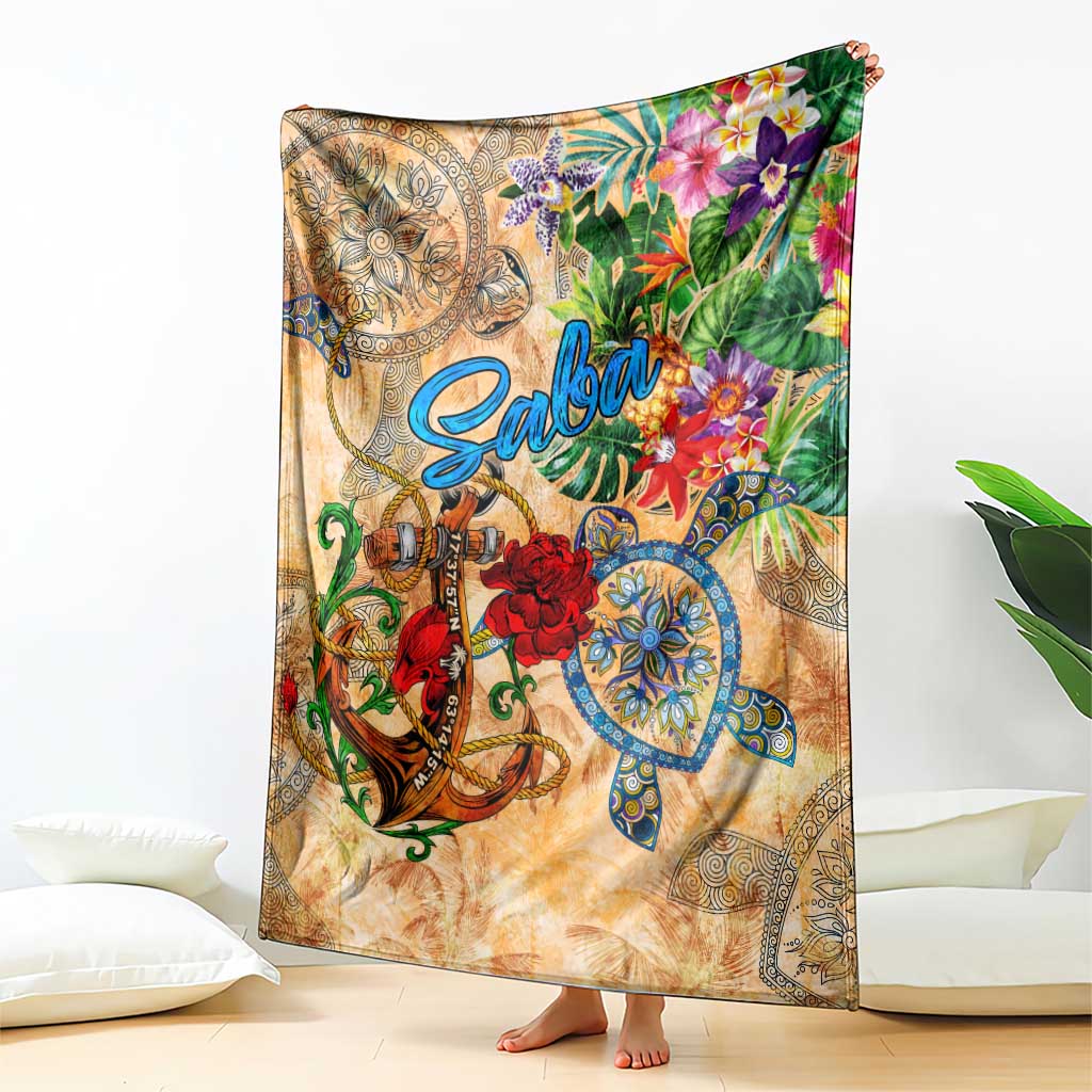 Saba Blanket Geographic Coordinate Anchor - Turlte Tropical
