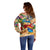 Saba Off Shoulder Sweater Geographic Coordinate Anchor - Turlte Tropical