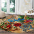 Saba Round Carpet Geographic Coordinate Anchor - Turlte Tropical