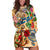 Turks and Caicos Islands Hoodie Dress Geographic Coordinate Anchor - Turlte Tropical