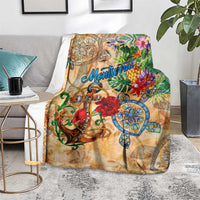 Montserrat Blanket Geographic Coordinate Anchor - Turlte Tropical