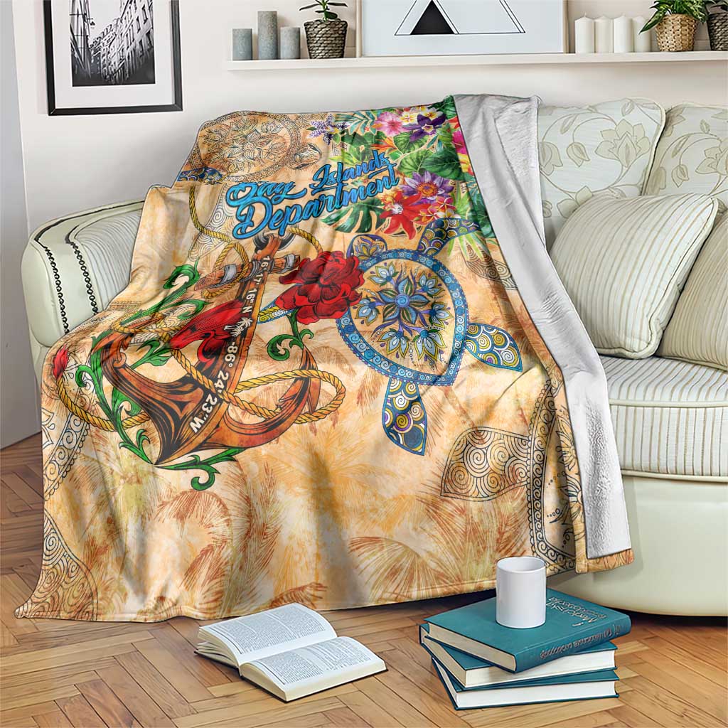 Bay Islands Department Blanket Geographic Coordinate Anchor - Turlte Tropical