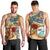 Bay Islands Department Men Tank Top Geographic Coordinate Anchor - Turlte Tropical