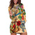 Guadeloupe Hoodie Dress Geographic Coordinate Anchor - Turlte Tropical