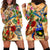 Guadeloupe Hoodie Dress Geographic Coordinate Anchor - Turlte Tropical