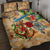 Guadeloupe Quilt Bed Set Geographic Coordinate Anchor - Turlte Tropical