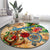 Guadeloupe Round Carpet Geographic Coordinate Anchor - Turlte Tropical