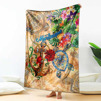 Martinique Blanket Geographic Coordinate Anchor - Turlte Tropical