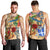 Martinique Men Tank Top Geographic Coordinate Anchor - Turlte Tropical