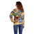 Martinique Off Shoulder Sweater Geographic Coordinate Anchor - Turlte Tropical