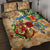 Martinique Quilt Bed Set Geographic Coordinate Anchor - Turlte Tropical