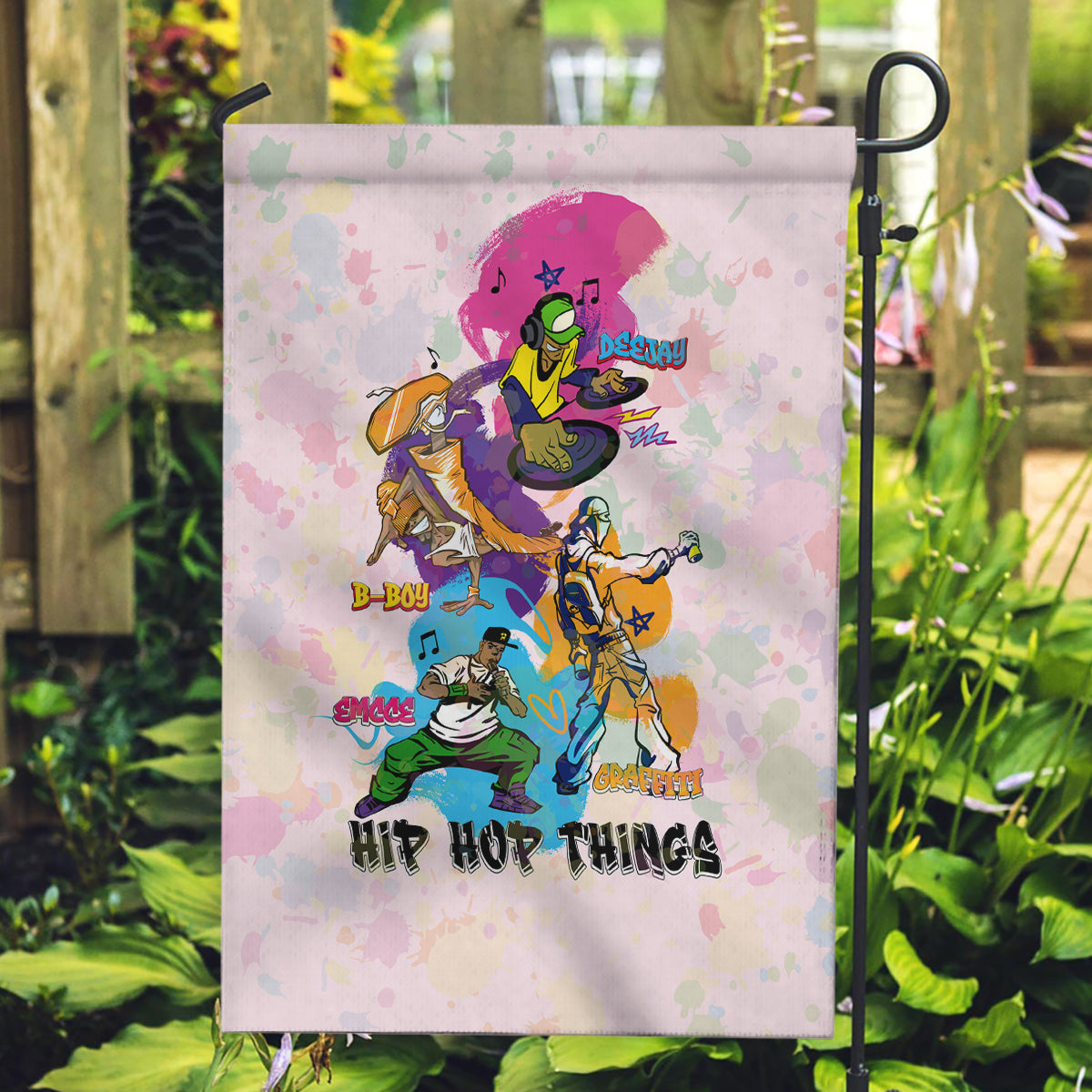 4 Elements Of Hip Hop Garden Flag - Wonder Print Shop